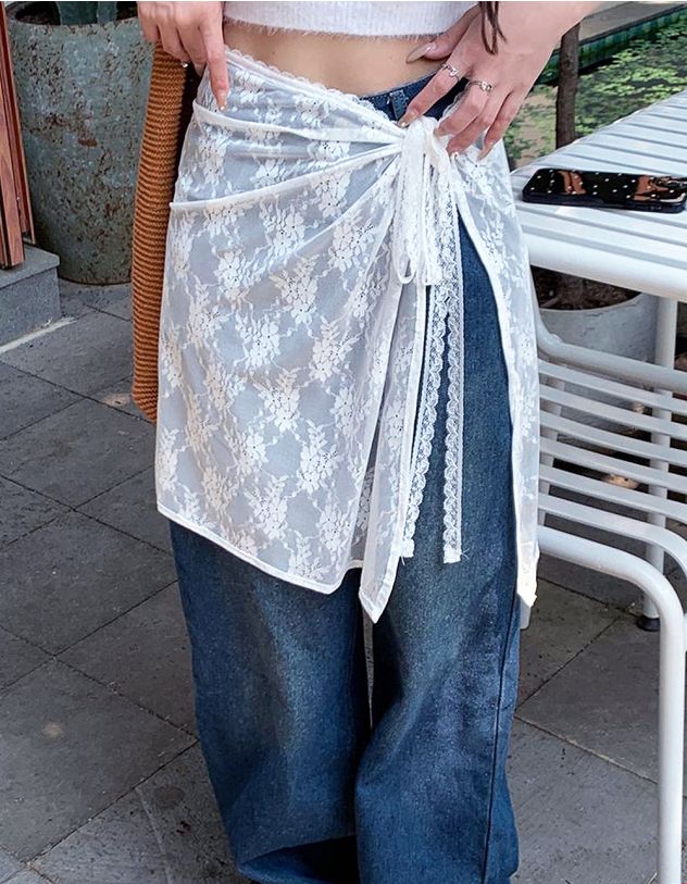 Спідниця фартух мереживна з квітами | 267965-01-XX - A-SHOP