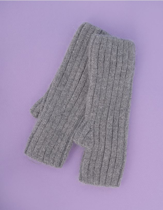 Мітенки в'язані у рубчик | 249985-11-XX - A-SHOP