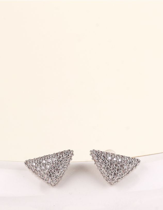 Сережки пусети зі стразами | 266781-05-XX - A-SHOP