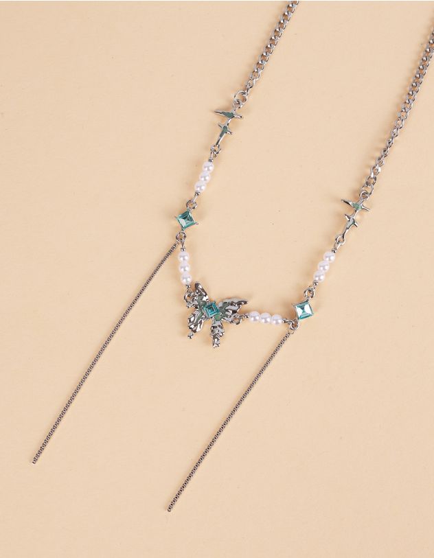 Підвіска на шию із перлин з кулоном у вигляді метелика | 266320-64-XX - A-SHOP