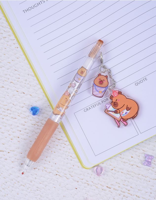 Ручка з брелоком у вигляді капібари | 262113-12-XX - A-SHOP