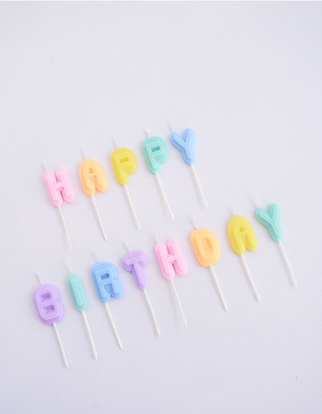 Свічки для торту з написом Happy Birthday | 253231-21-XX - A-SHOP