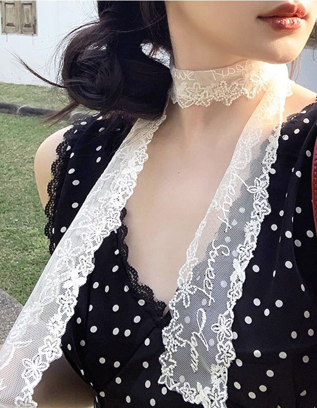 Твіллі з мережива у квітку з написом | 266223-01-XX - A-SHOP