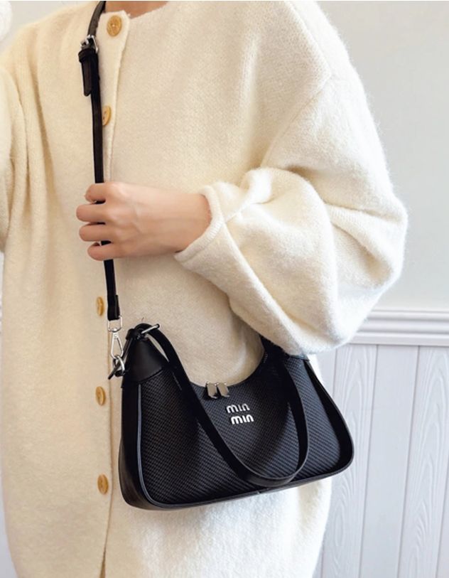 Сумка багет через плече з фурнітурою | 265907-02-XX - A-SHOP