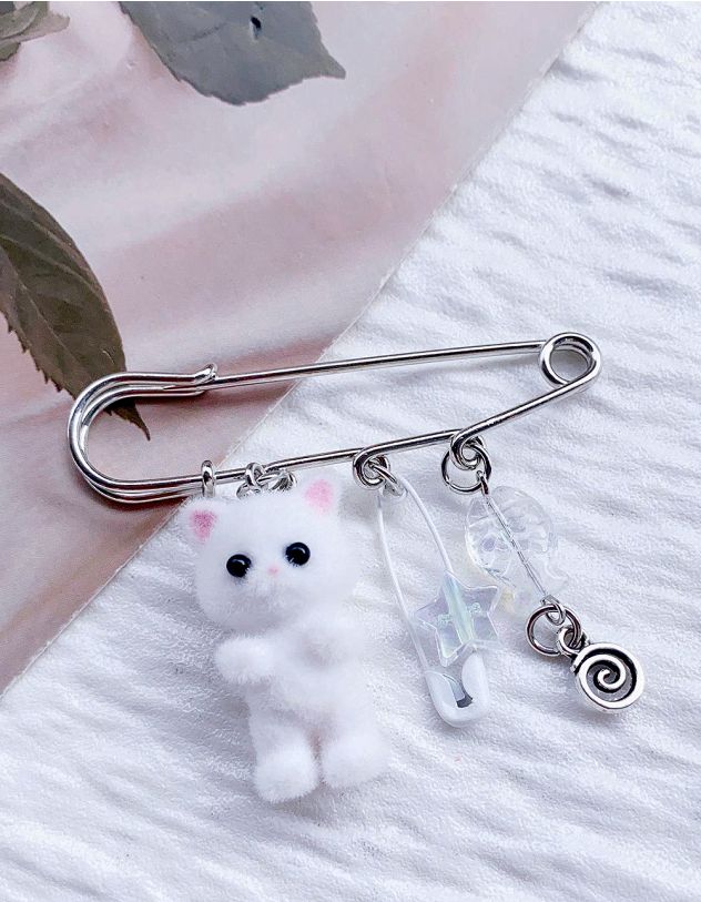 Брошка булавка з котиком | 266074-01-XX - A-SHOP