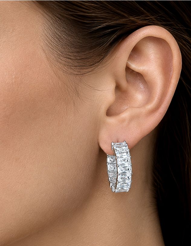 Сережки кільця зі страз | 268442-05-XX - A-SHOP