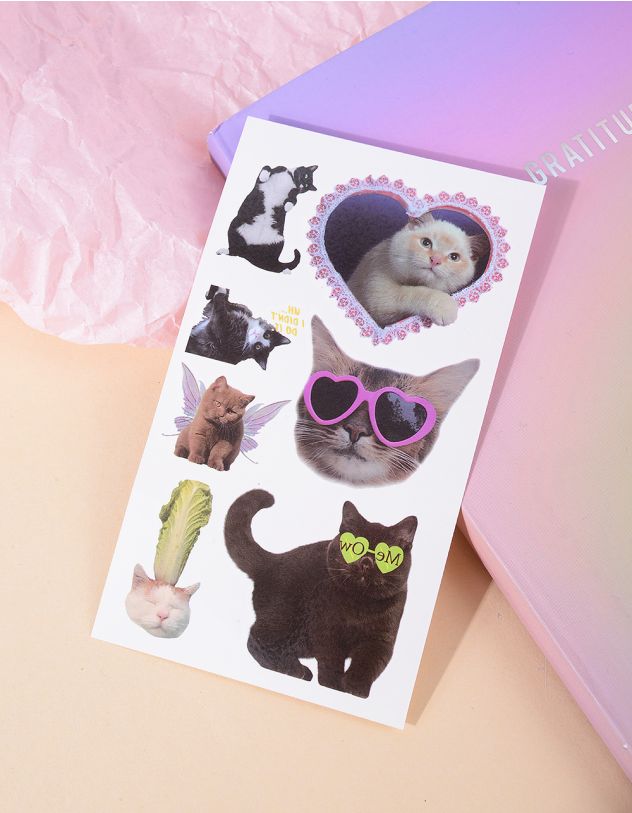 Татуювання тимчасове з зображенням котика | 266250-17-XX - A-SHOP