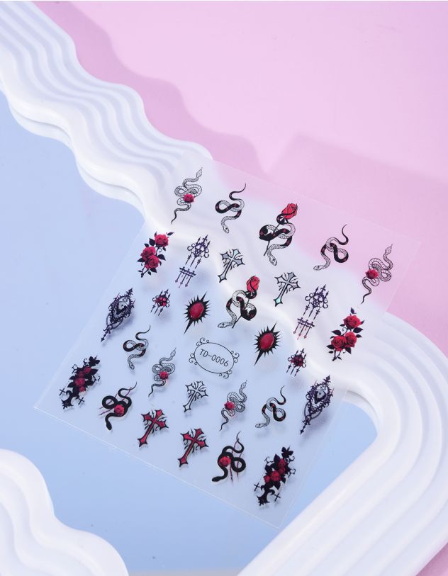 Наліпки на нігті з зображенням троянди | 267806-02-XX - A-SHOP