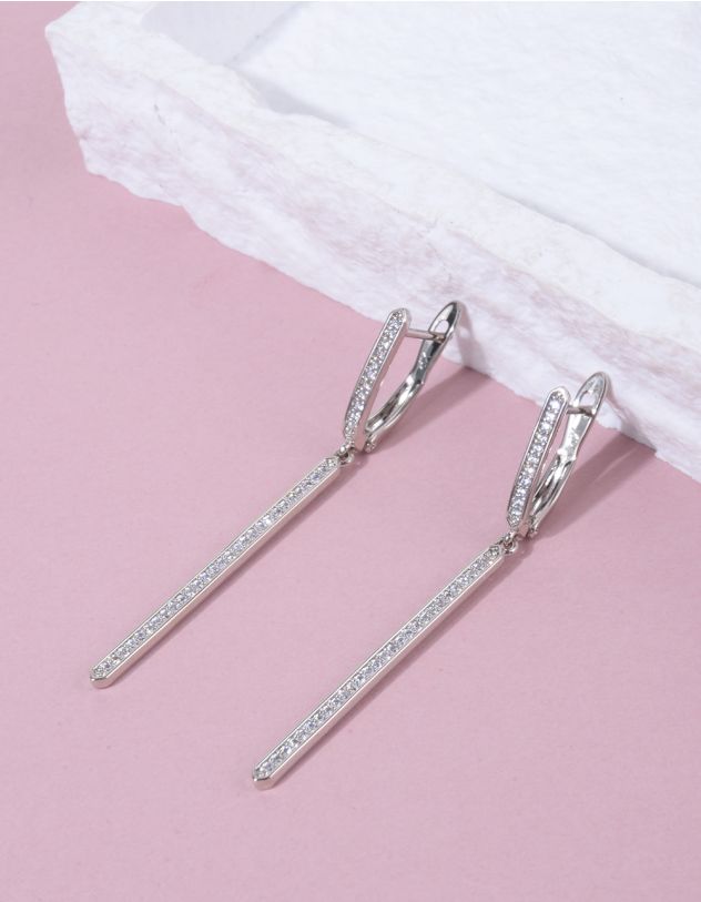 Сережки подовжені декоровані стразами | 261372-05-XX - A-SHOP
