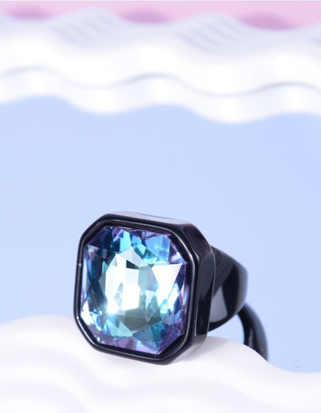 Кільце пластикове широке з кристалом | 266399-18-39 - A-SHOP
