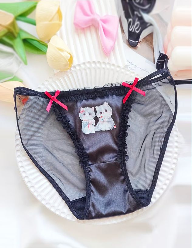 Трусики жіночі з принтом киці | 266422-02-03 - A-SHOP