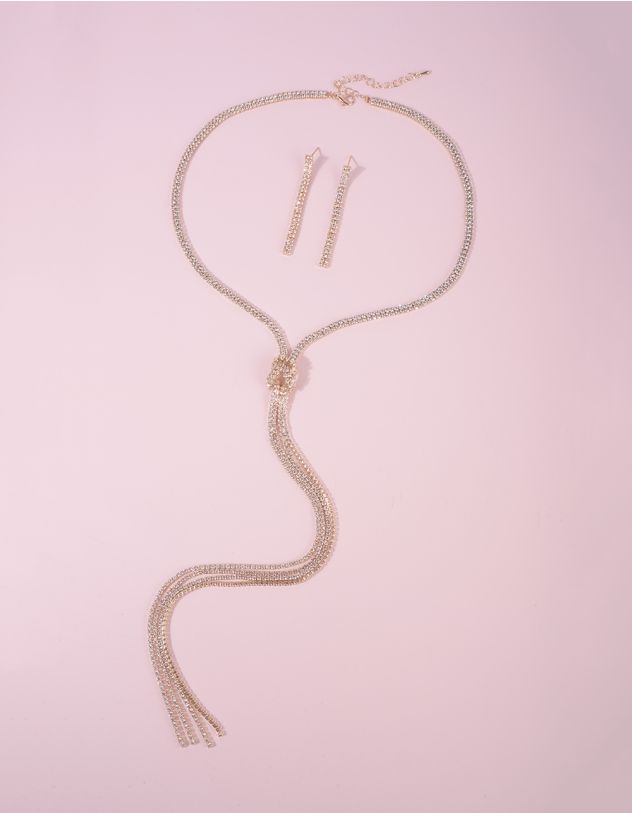 Комплект із підвіски на шию з сережками зі страз | 259374-08-XX - A-SHOP