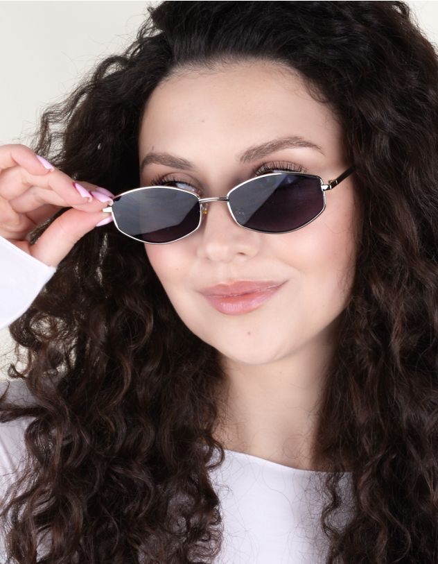 Окуляри сонцезахисні шестикутники з тонкими дужками | 262818-07-XX - A-SHOP