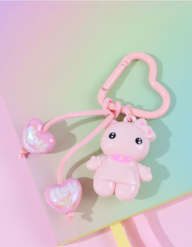 Брелок  у вигляді кицьки з серцями | 263748-14-XX - A-SHOP