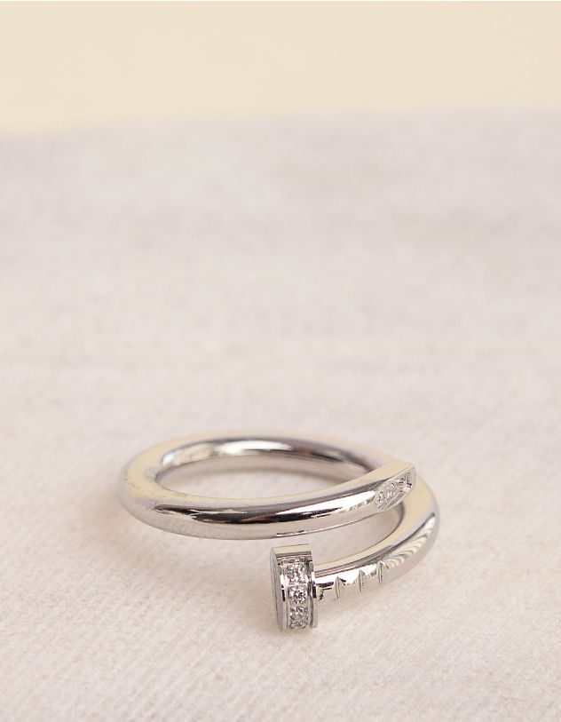 Кільце у вигляді гвіздка декороване стразами | 253340-06-37 - A-SHOP