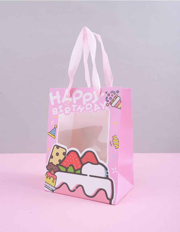 Пакет подарунковий 14,5 х 19,5 х 10 см з принтом солодощів | 260626-14-XX - A-SHOP