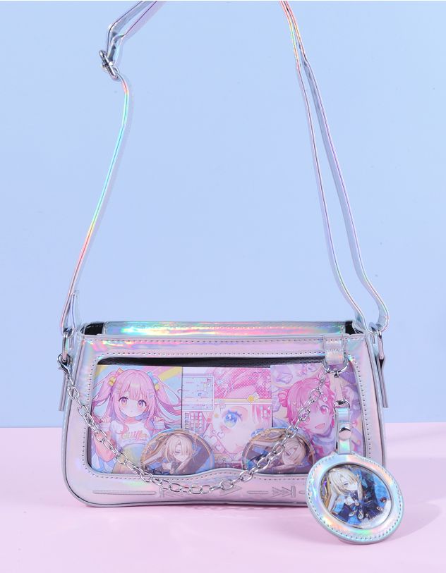 Сумка на плече голографічна з ланцюжком | 262330-21-XX - A-SHOP