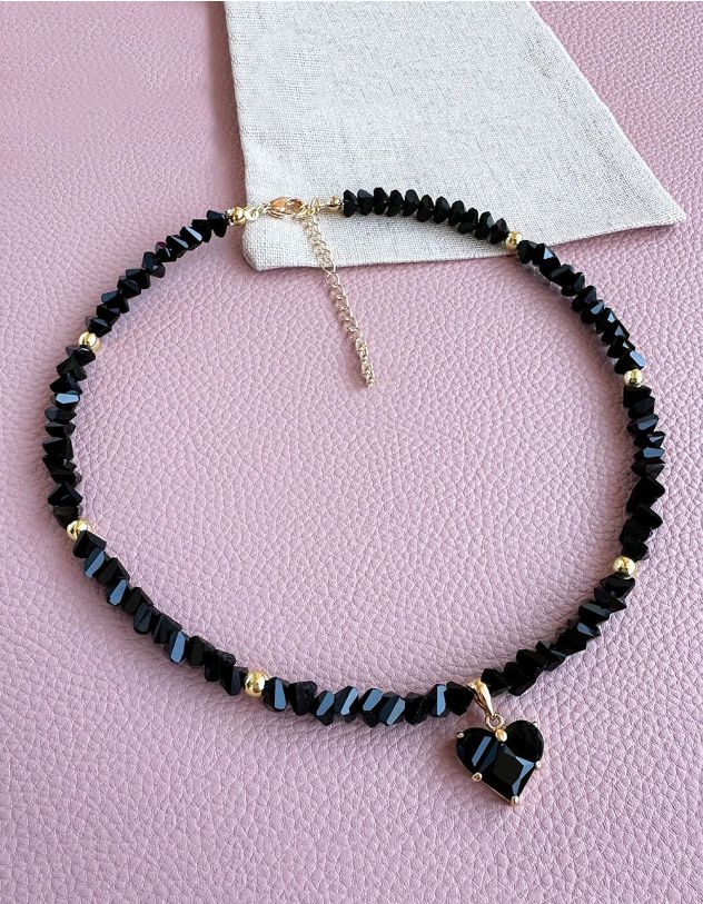 Підвіска на шию із бісеру з кулоном у вигляді серця | 268950-02-XX - A-SHOP