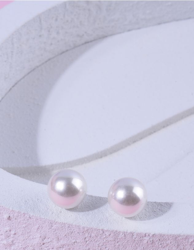 Сережки пусети з перлиною | 263660-06-XX - A-SHOP