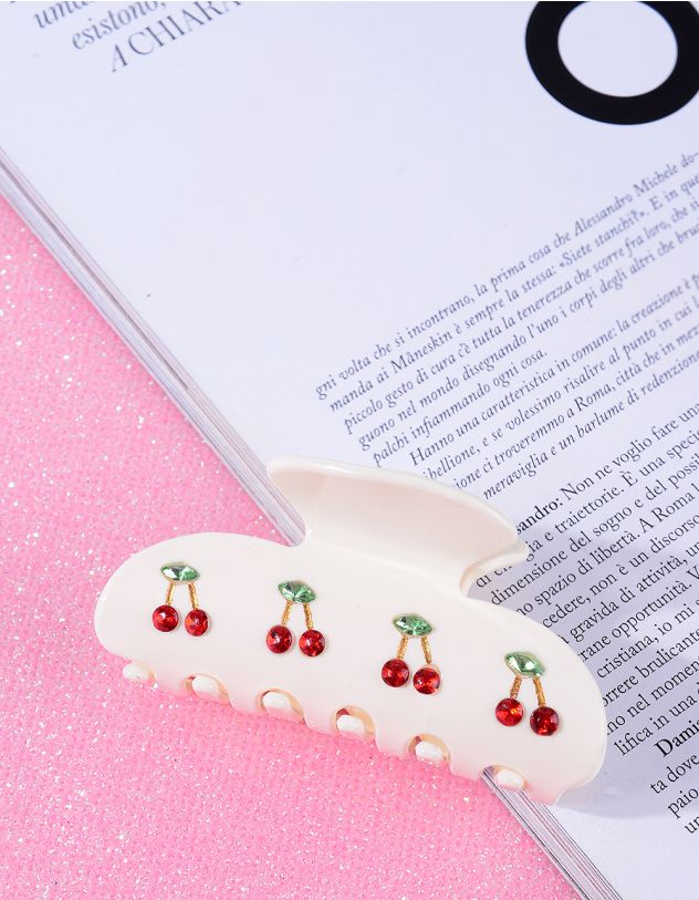 Заколка для волосся крабік з вишнями | 264337-01-XX - A-SHOP