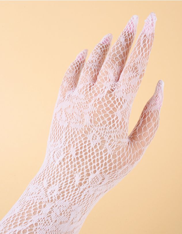 Рукавиці високі мереживні з зображенням троянд | 255366-01-XX - A-SHOP