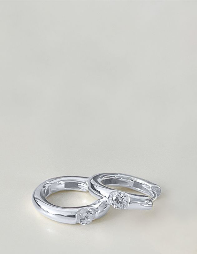 Сережки кільця з кристалом | 258806-06-XX - A-SHOP