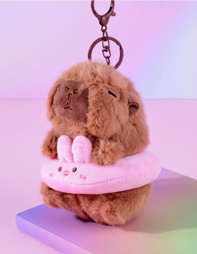 Брелок на сумку у вигляді капібари з кільцем для плавання | 263517-14-XX - A-SHOP