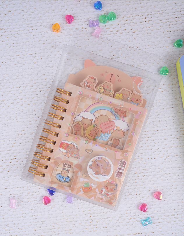 Блокнот у лінію з принтом капібари | 263768-22-XX - A-SHOP