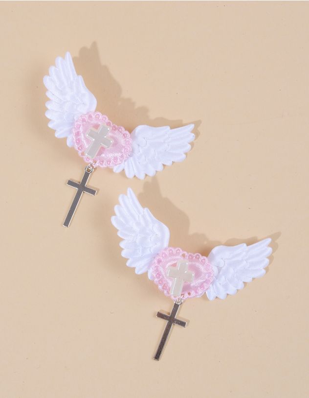 Заколка для волосся парна у вигляді серця з крилами | 264032-14-XX - A-SHOP