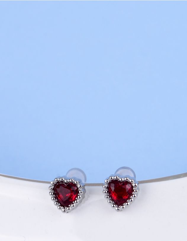 Сережки пусети у вигляді серця | 264556-60-XX - A-SHOP