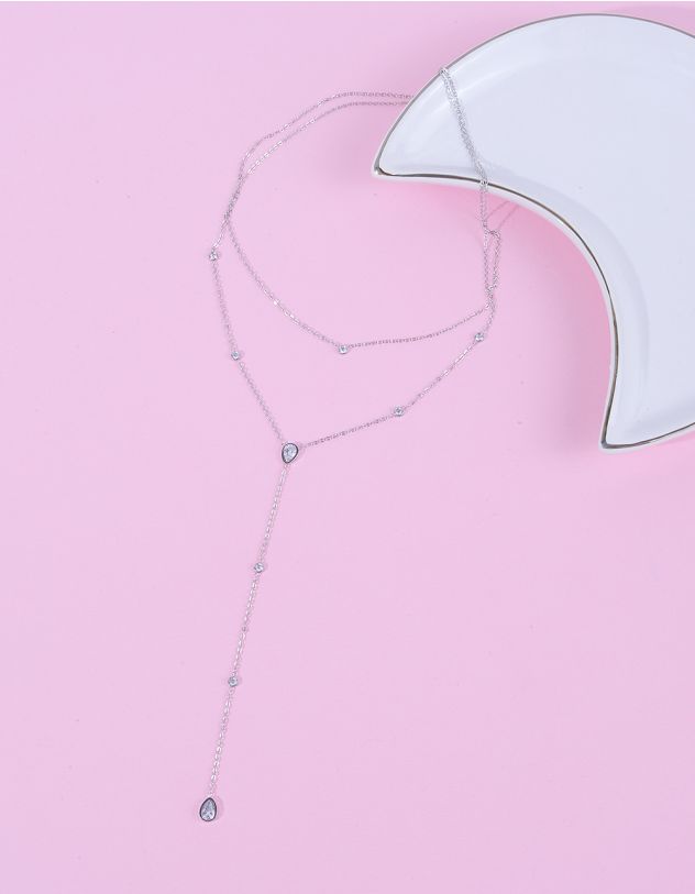 Підвіска на шию довга  зі стразами | 264465-05-XX - A-SHOP