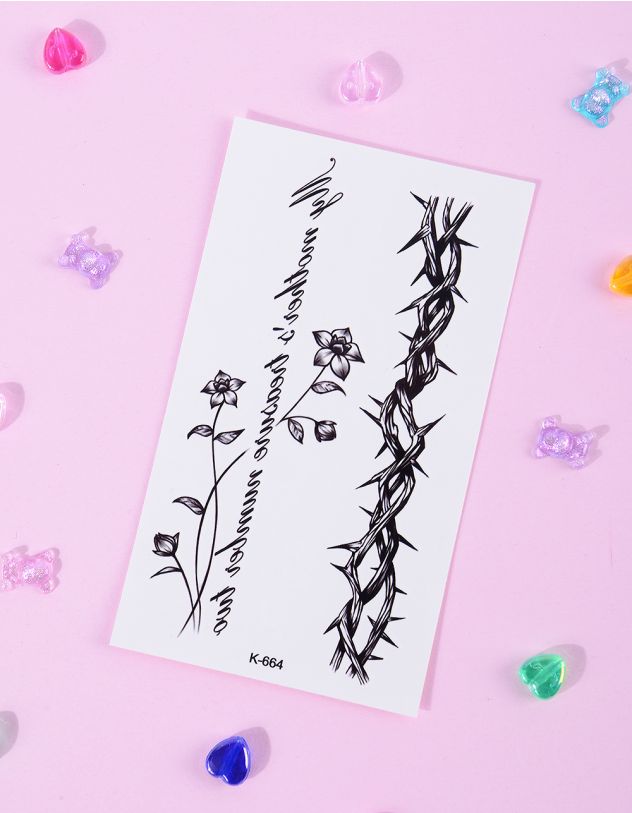 Тату тимчасове з зображенням квітів | 266286-01-XX - A-SHOP