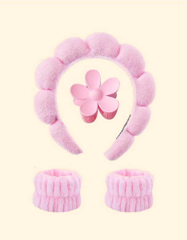 Обідок для волосся та напульсники з заколкою для вмивання | 263292-14-XX - A-SHOP