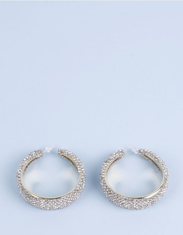 Сережки кільця широкі зі стразами | 267671-05-XX - A-SHOP