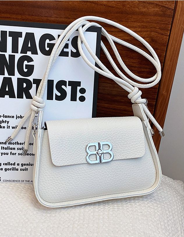 Сумка через плече з фурнітурою на клапані | 263258-40-XX - A-SHOP