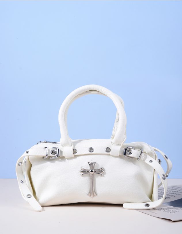 Сумка через плече з фурнітурою у вигляді хреста | 265107-01-XX - A-SHOP