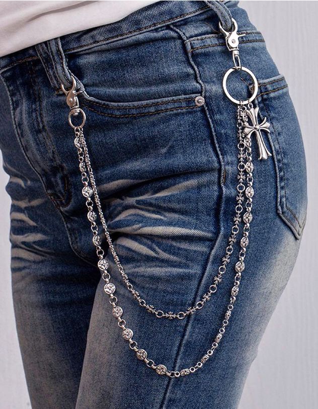 Ланцюжок на одяг подвійний з хрестом | 265558-05-XX - A-SHOP