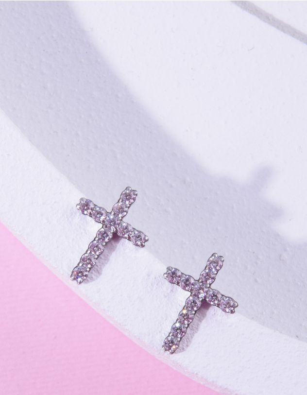 Сережки пусети хрести | 264548-05-XX - A-SHOP