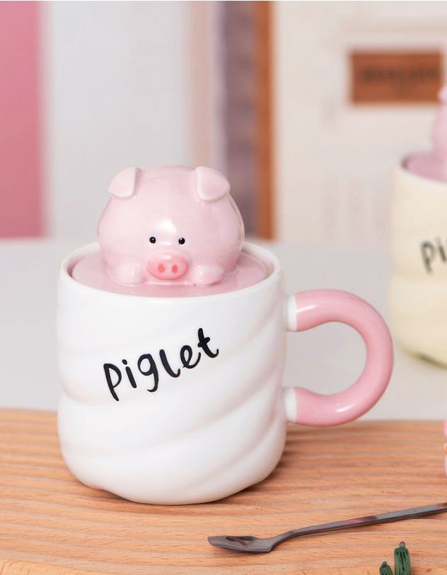 Чашка 400мл з поросям на кришці | 264533-01-XX - A-SHOP