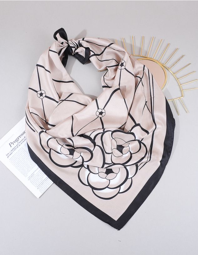 Хустка на шию з принтом квітів | 264195-22-XX - A-SHOP