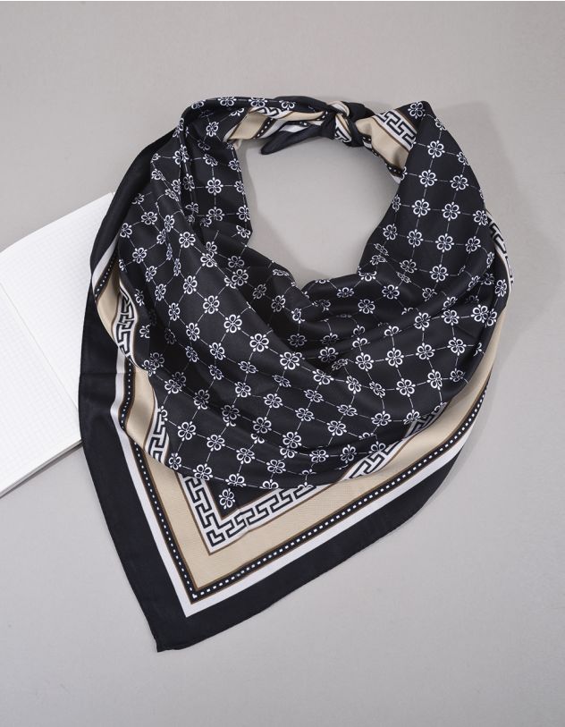 Хустка на шию з принтом квітів | 265053-02-XX - A-SHOP