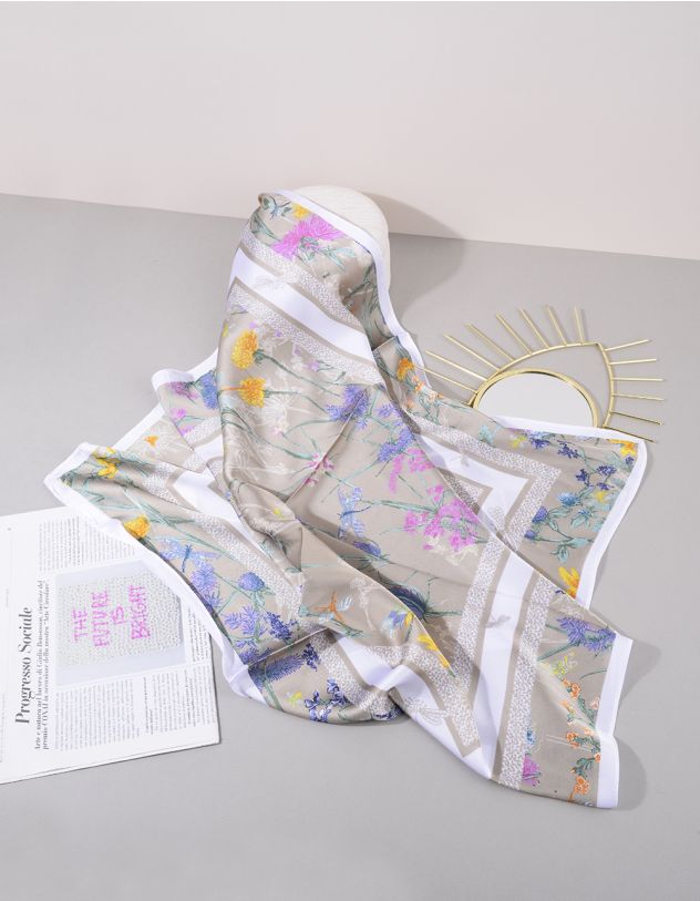 Хустка на шию з принтом квітів | 264632-22-XX - A-SHOP