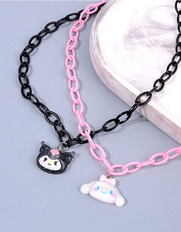 Підвіска на шию best friends  із ланцюжка з кулоном у вигляді Куромі та Мелоді | 257005-21-XX - A-SHOP