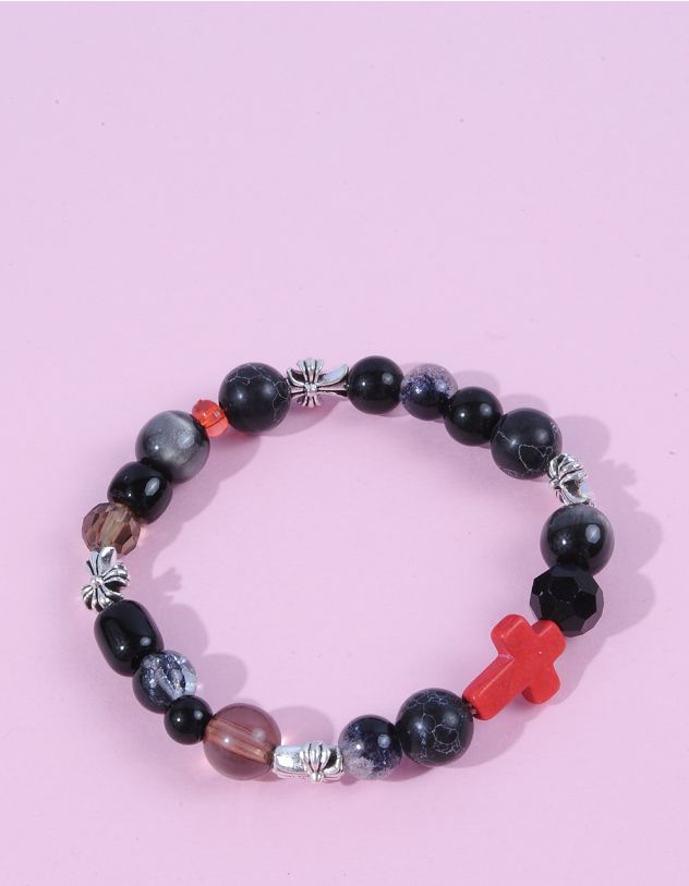 Браслет на руку із намистин з хрестом | 263012-02-XX - A-SHOP