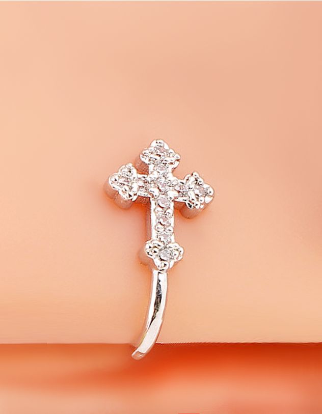 Сережка обманка у ніс з хрестом | 266675-05-XX - A-SHOP