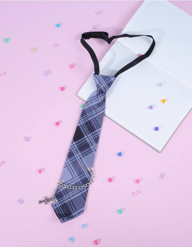 Краватка у клітинку з хрестом на ланцюжку | 264600-30-XX - A-SHOP