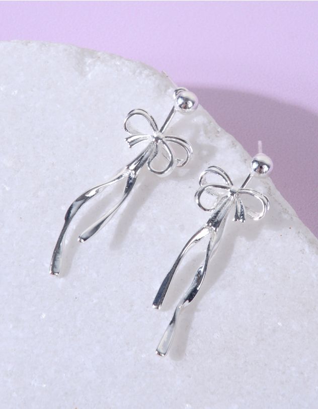 Сережки подовжені у вигляді бантів | 260803-05-XX - A-SHOP