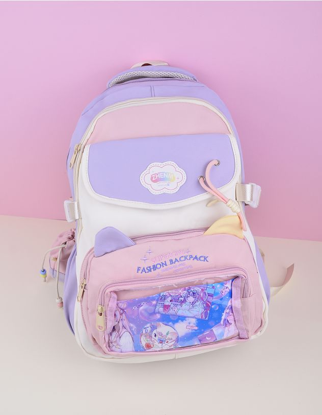 Рюкзак для міста з монетницею та вушками на кишені | 264676-03-XX - A-SHOP