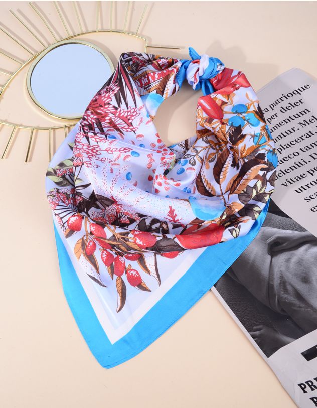 Хустка на шию з фруктовим  принтом | 264159-13-XX - A-SHOP