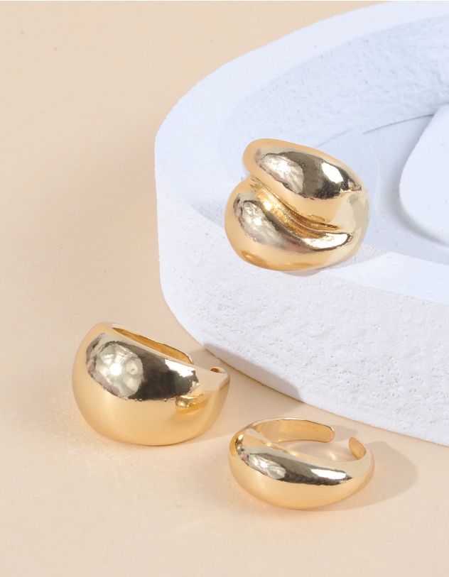 Кільця у наборі об'ємні з глянцевим покриттям | 263234-04-XX - A-SHOP